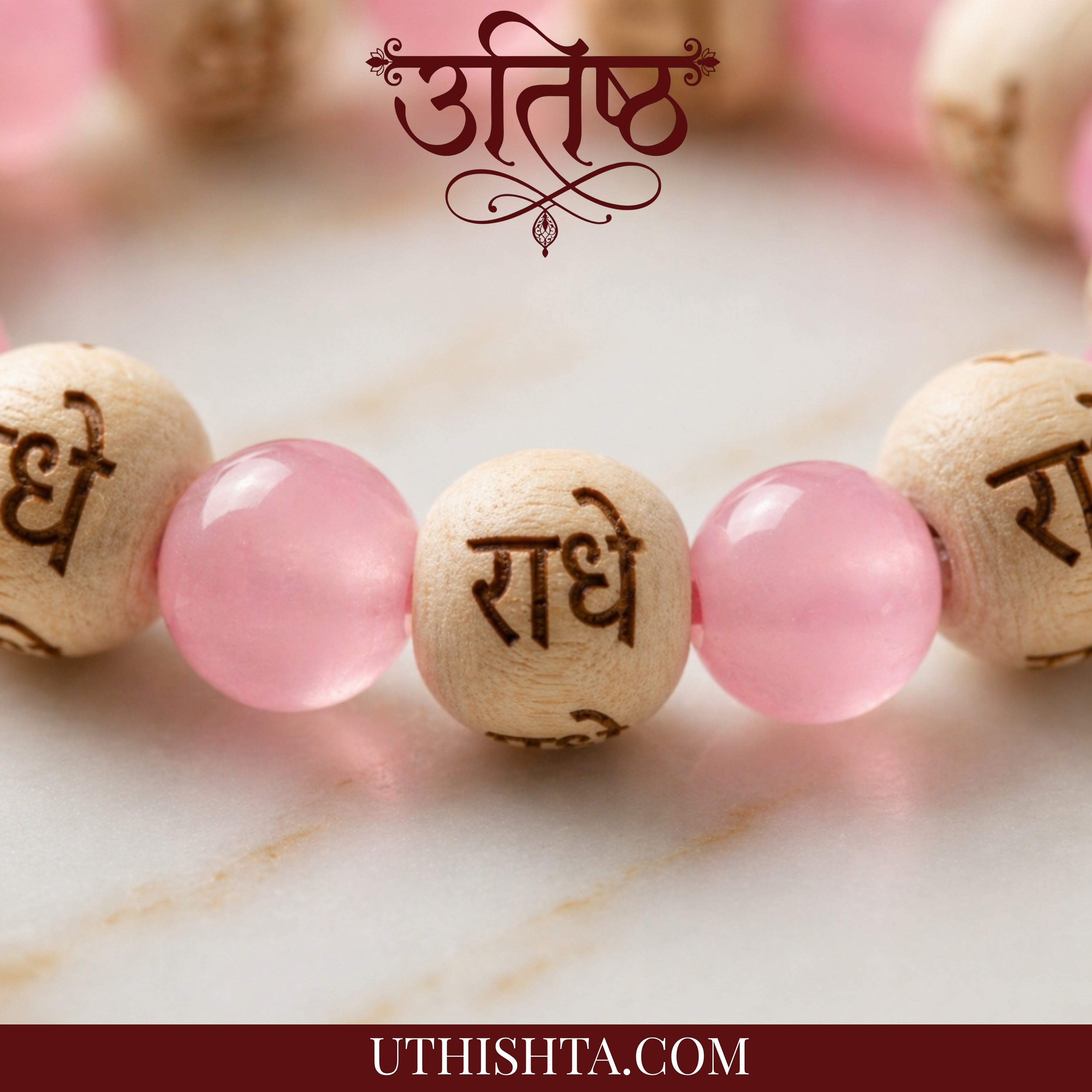 Rose quartz RADHE-RADHE Hand Bracelet