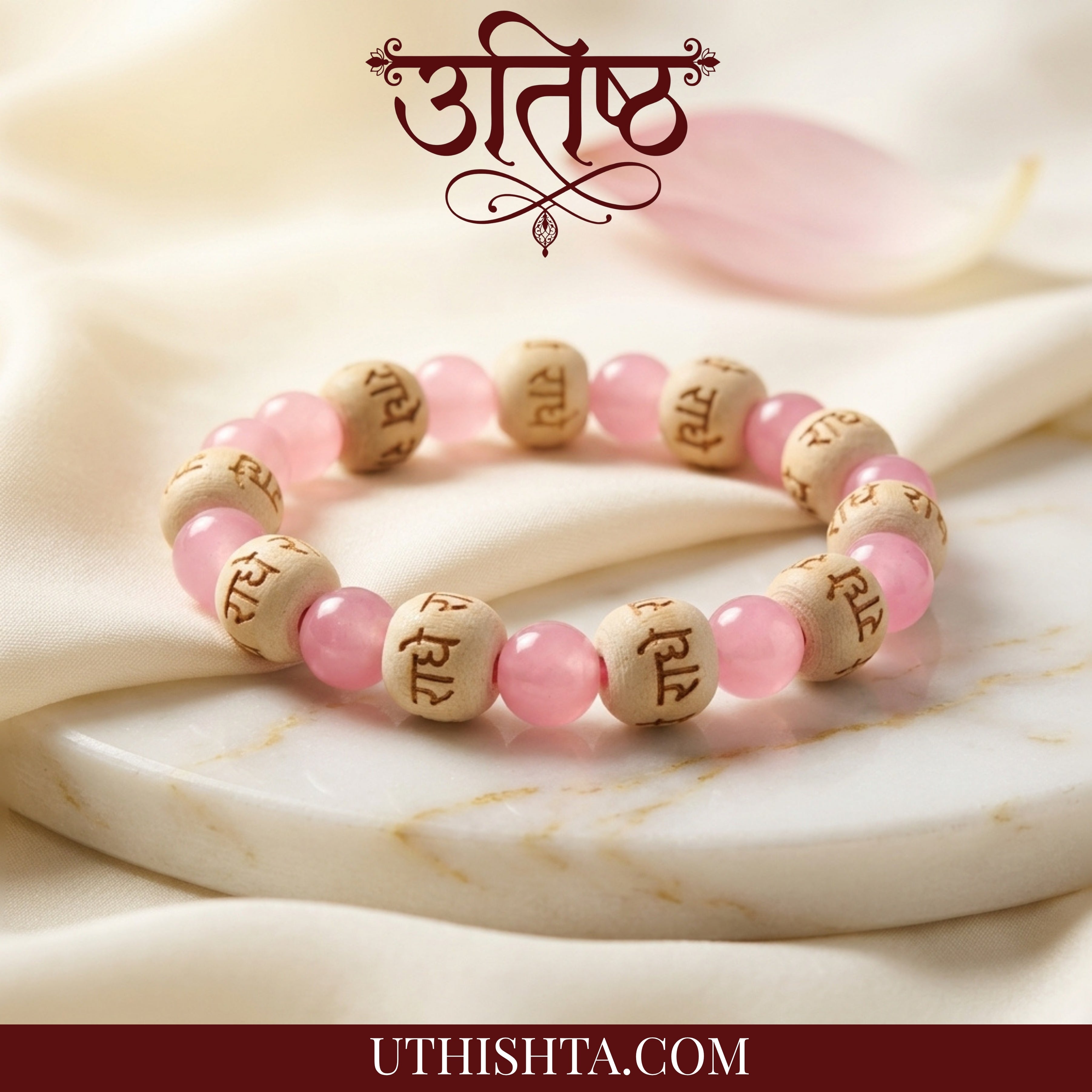 Rose quartz RADHE-RADHE Hand Bracelet