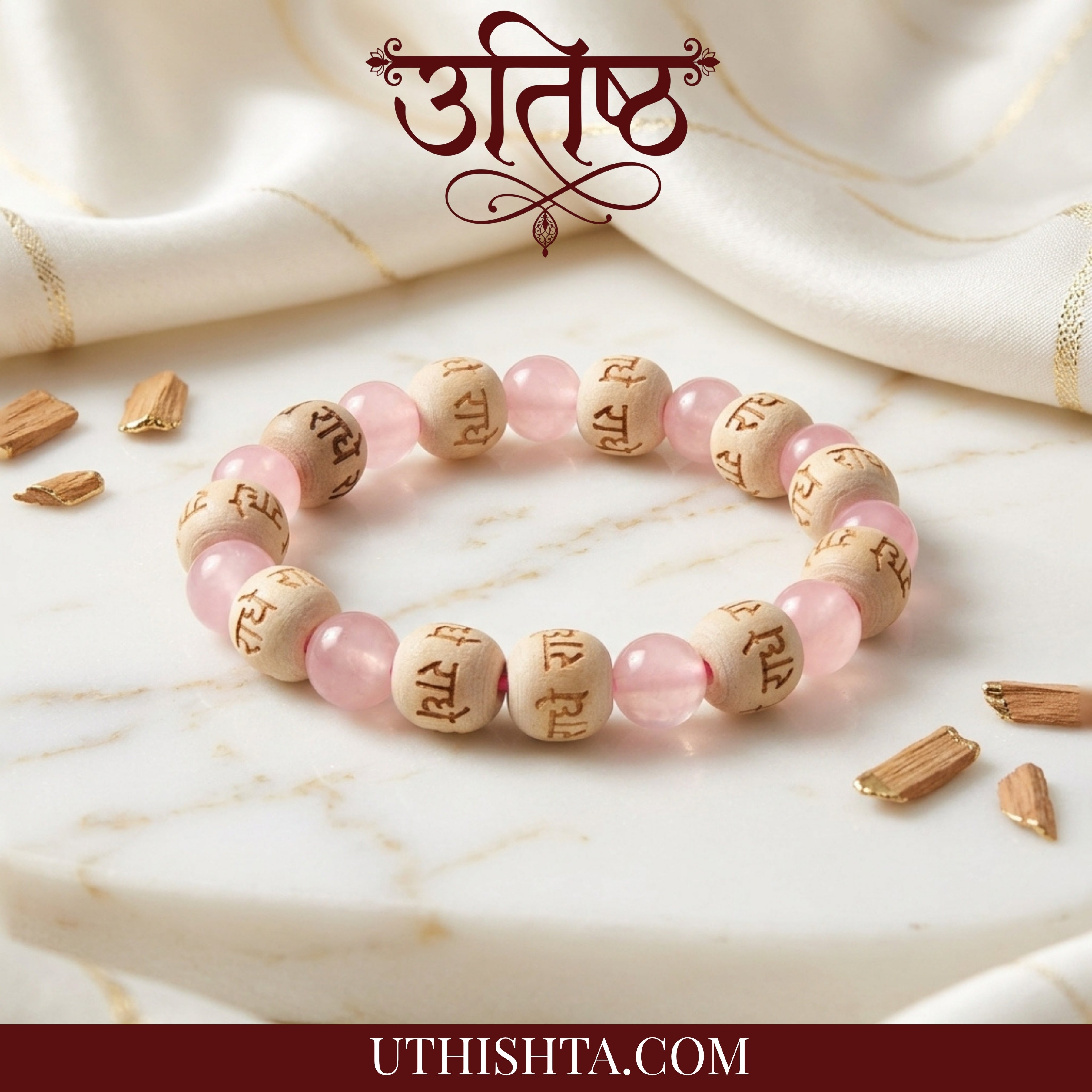 Rose quartz RADHE-RADHE Hand Bracelet