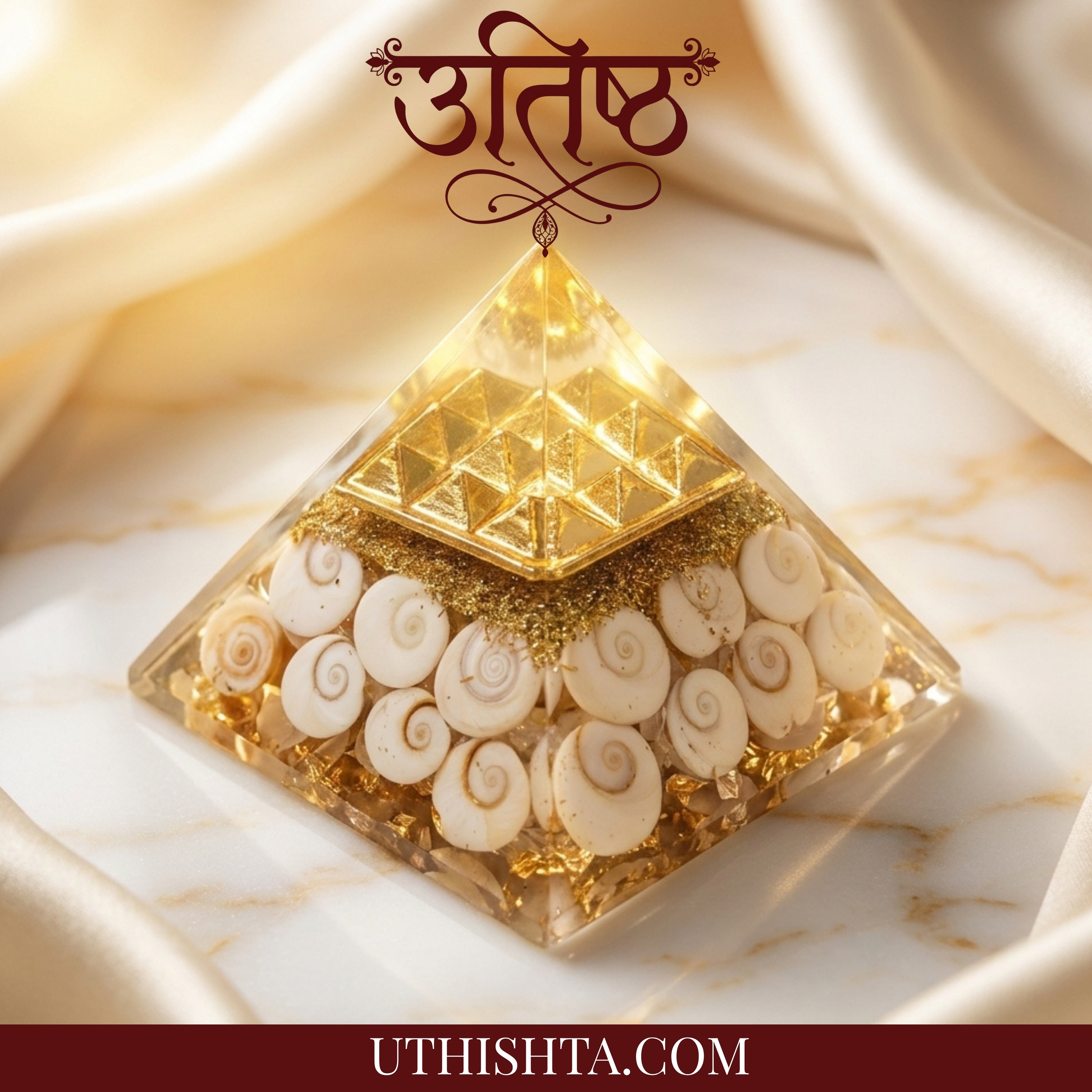 Rudraksha Energy Orgonite Pyramid