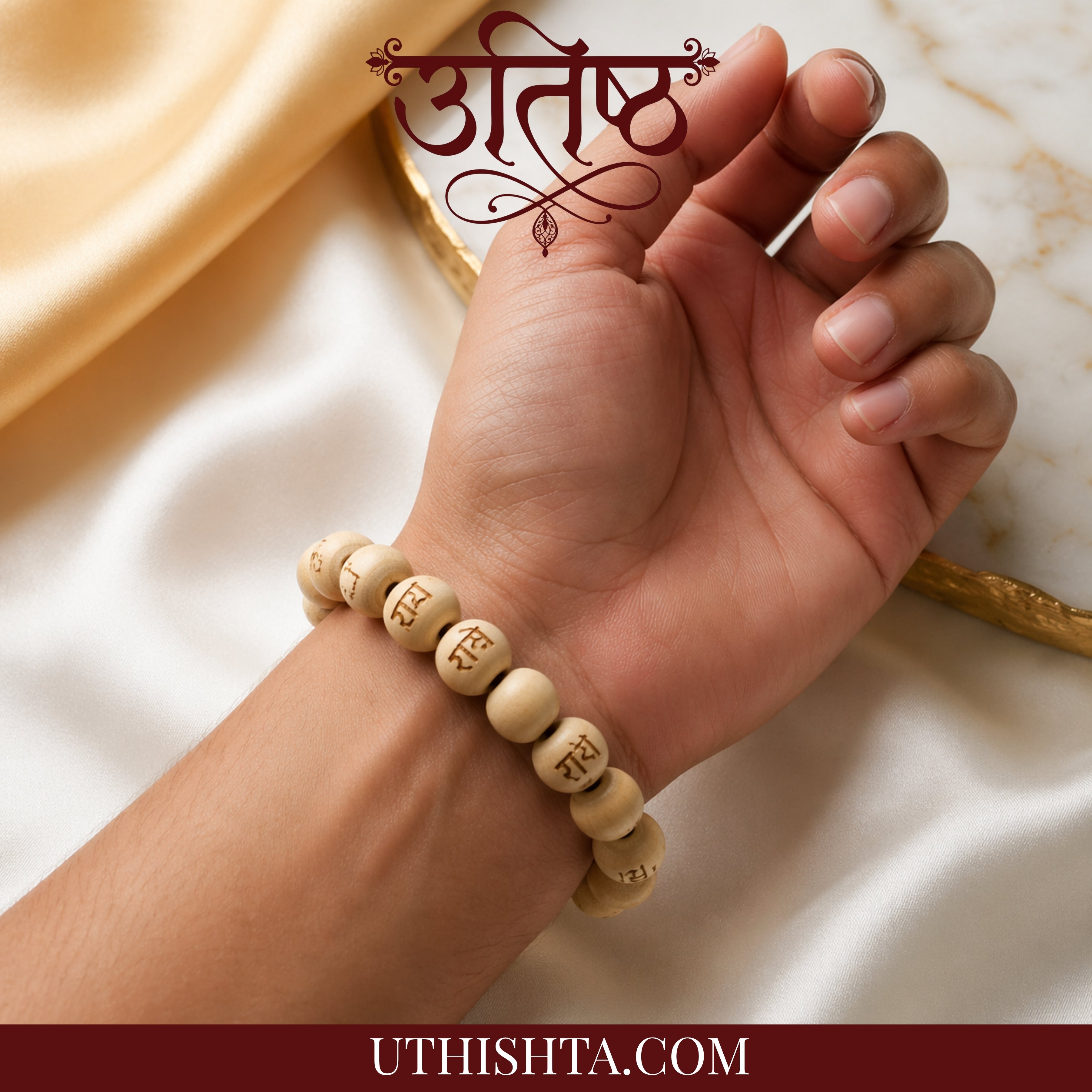 White Creamy RADHE-RADHE Hand Bracelet