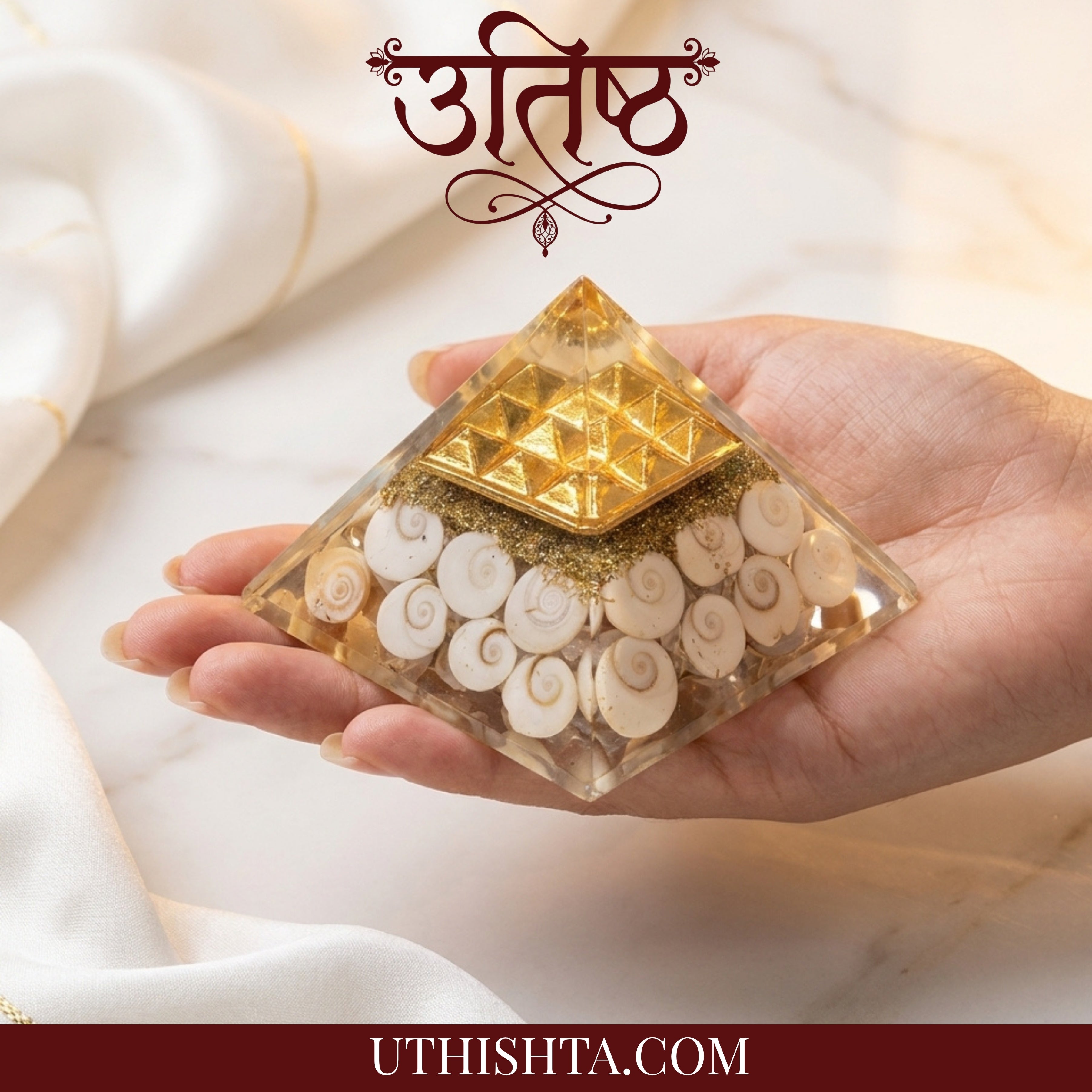 Rudraksha Energy Orgonite Pyramid