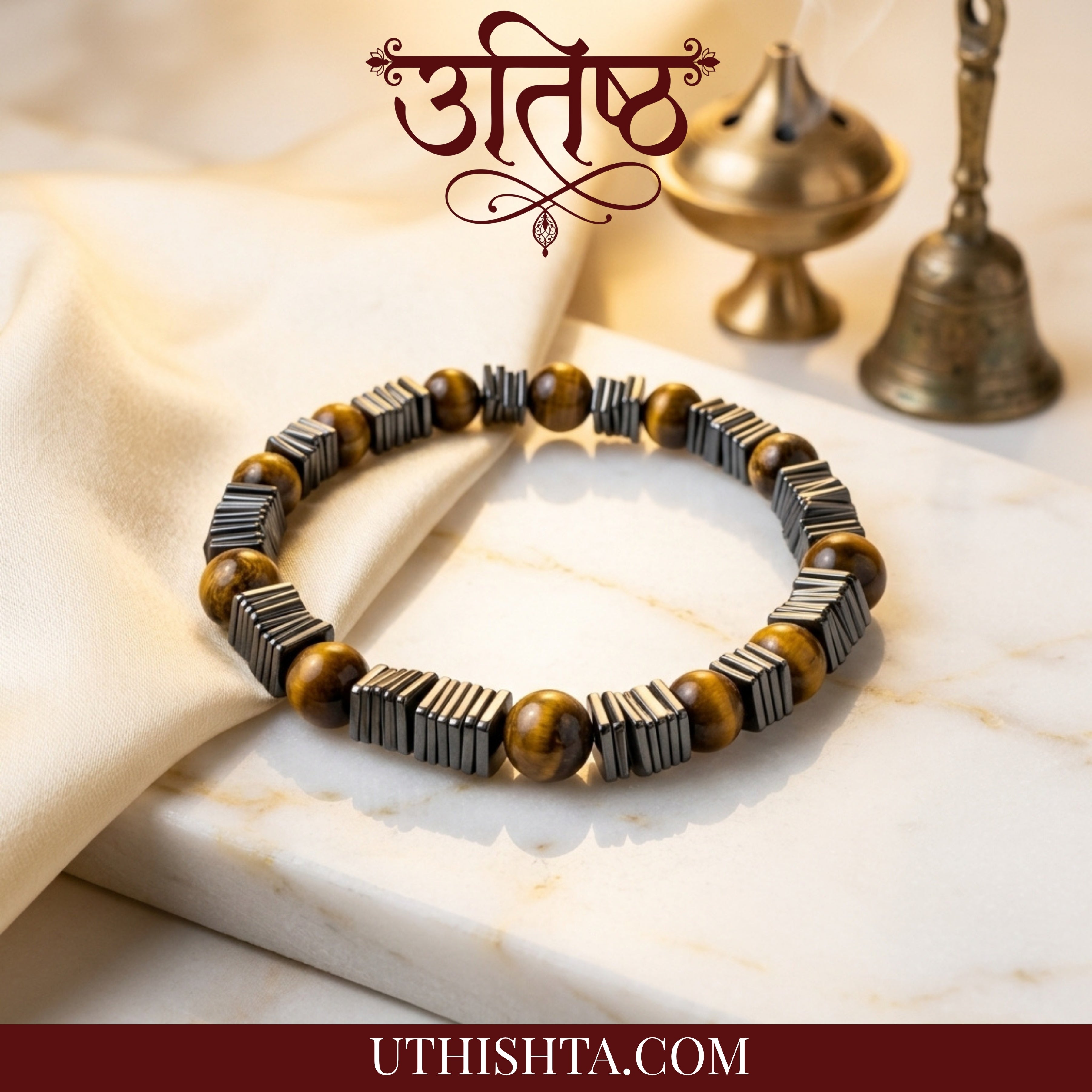Suraksha energy tiger eye black obsidian bracelet