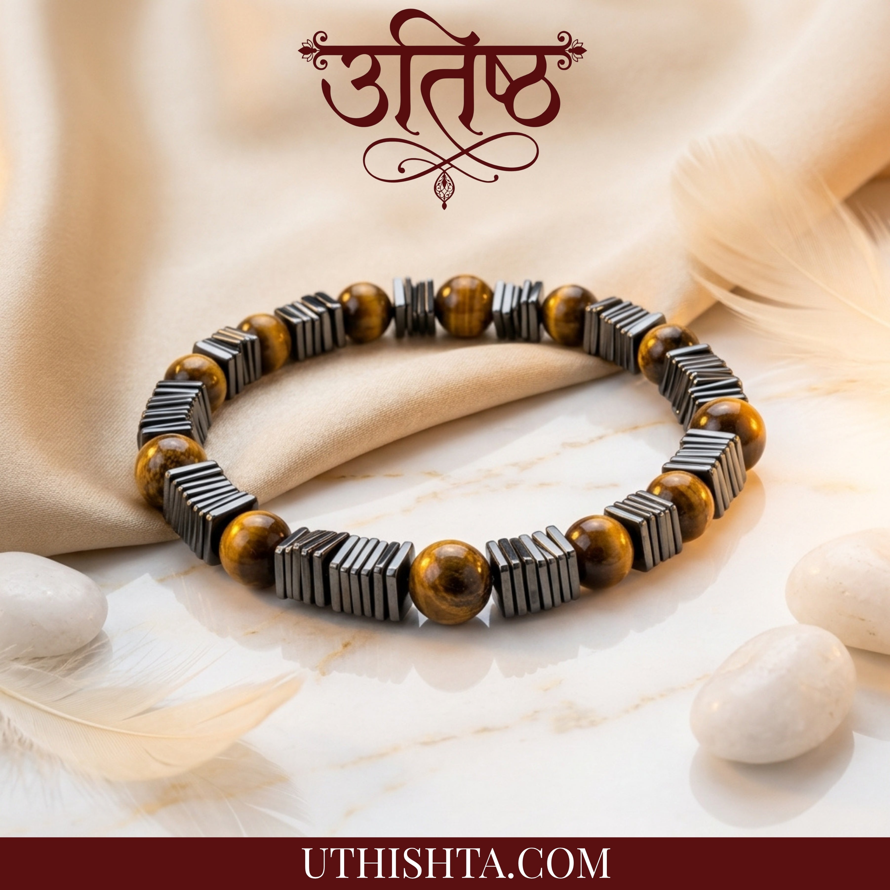 Suraksha energy tiger eye black obsidian bracelet