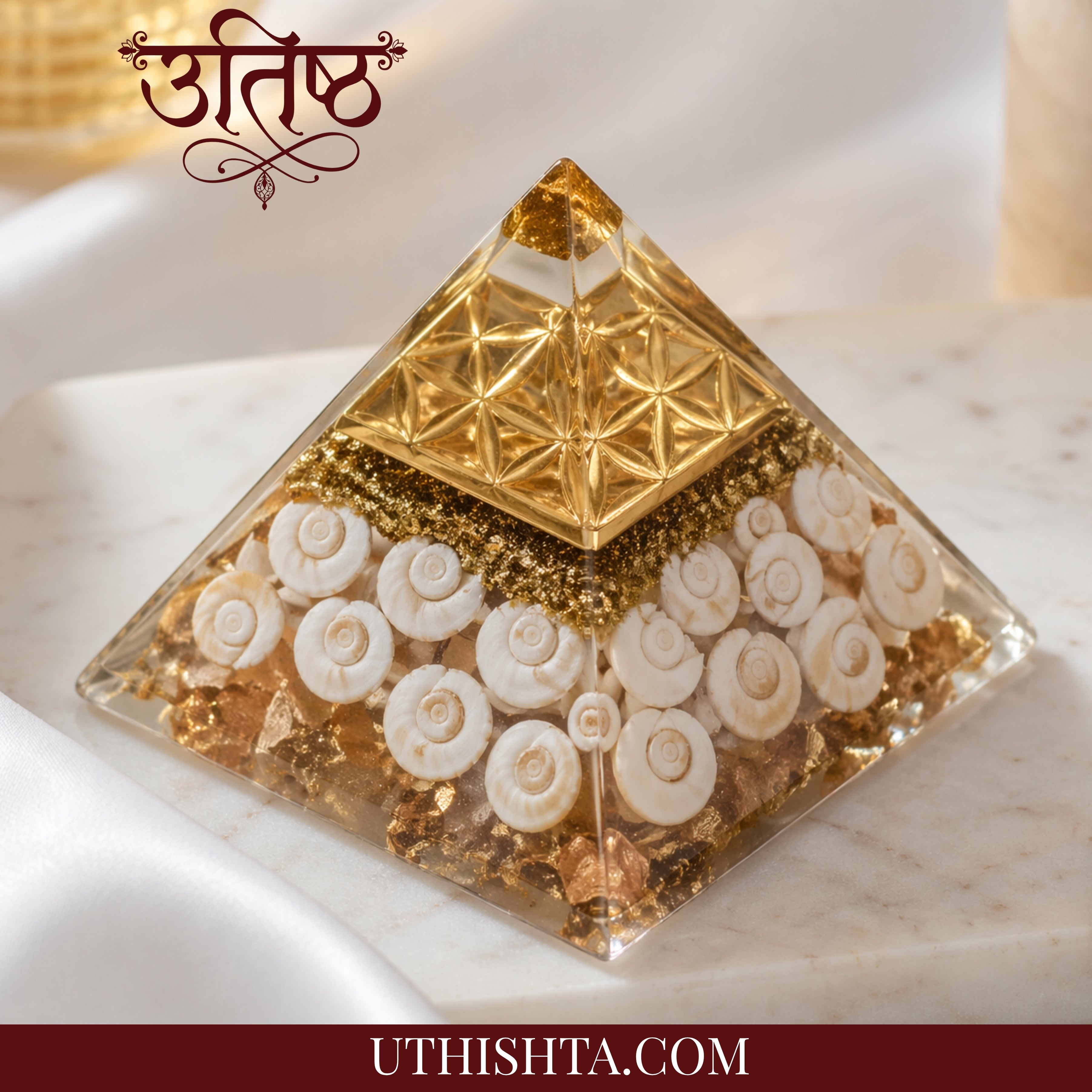 Rudraksha Energy Orgonite Pyramid