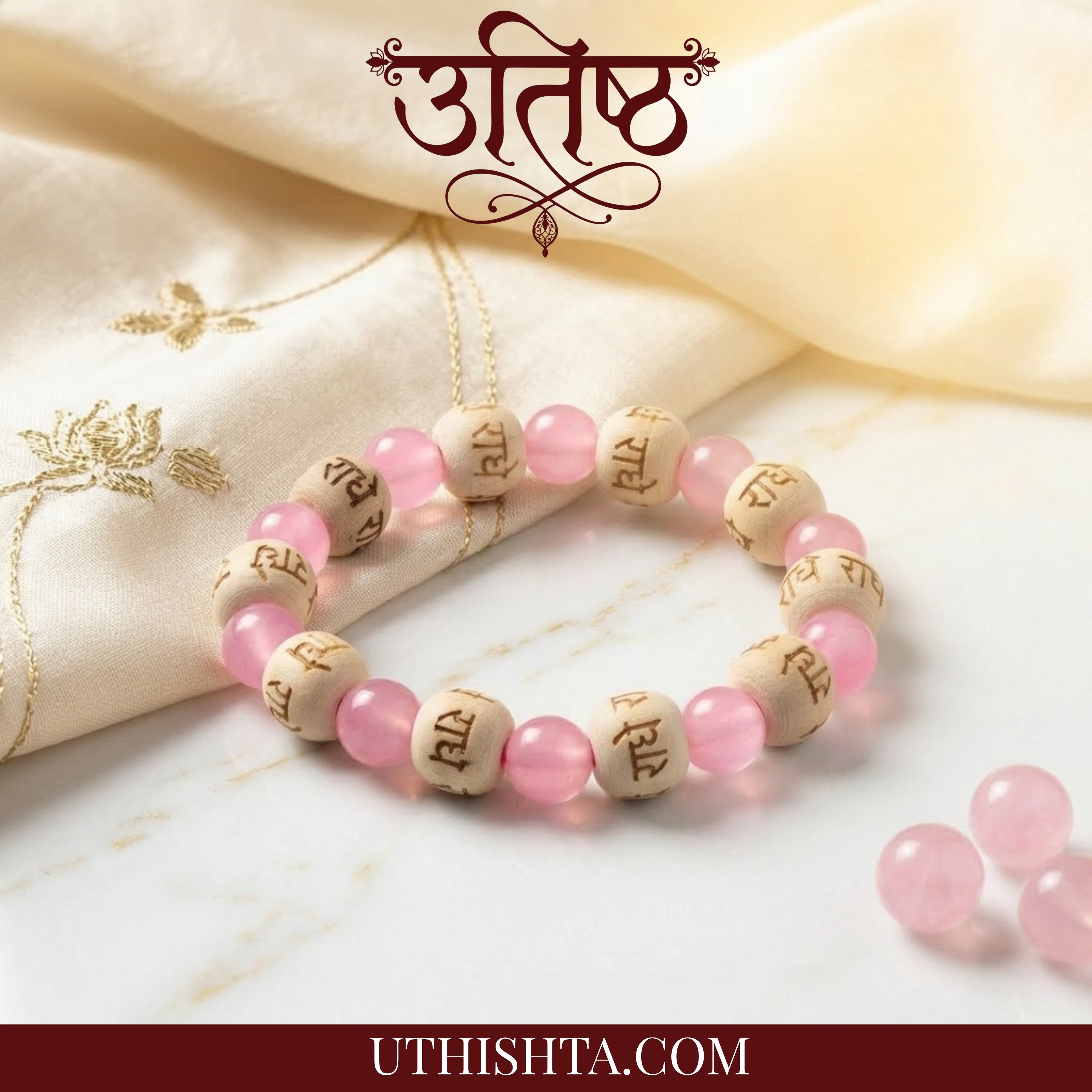 Rose quartz RADHE-RADHE Hand Bracelet