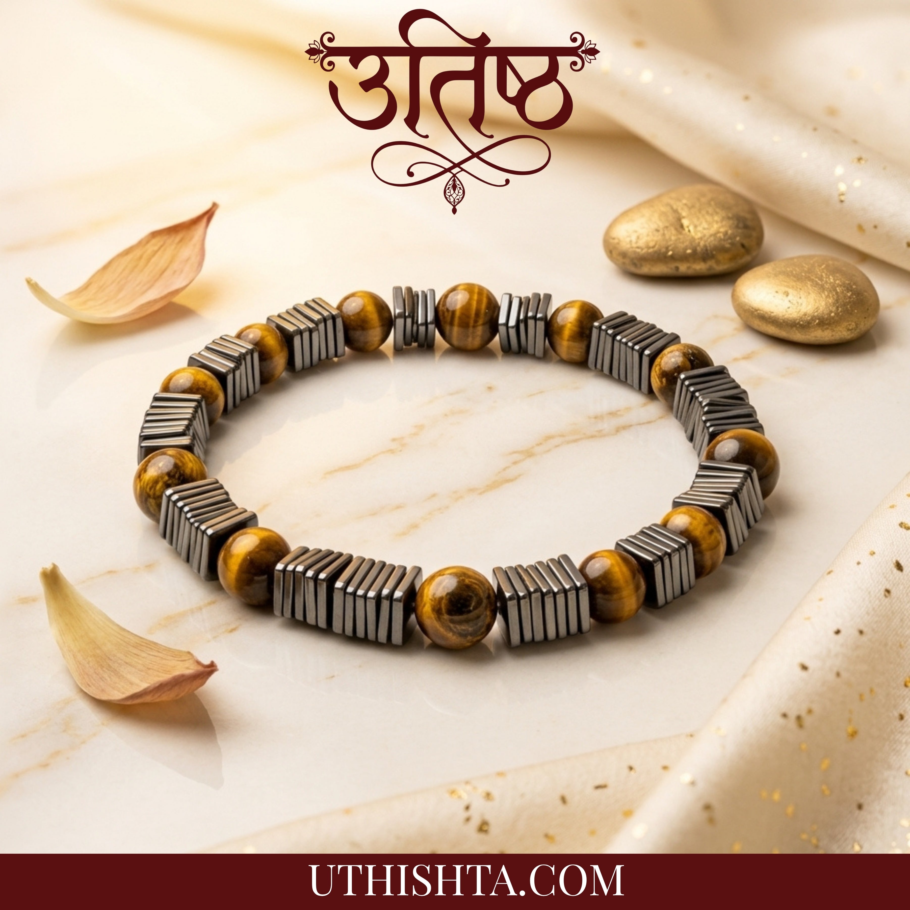 Suraksha energy tiger eye black obsidian bracelet