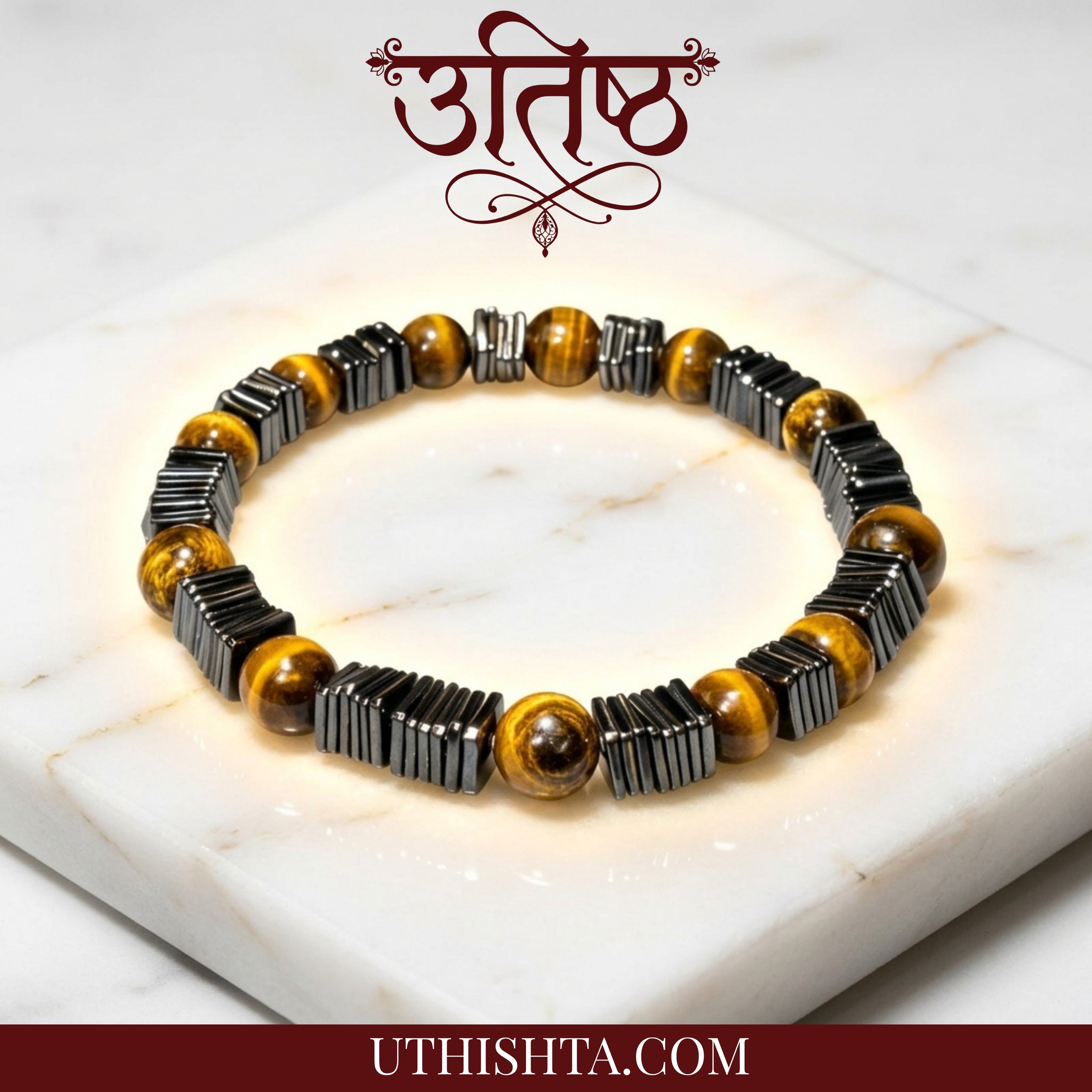 Suraksha energy tiger eye black obsidian bracelet